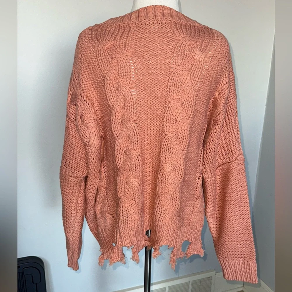 NWOT HYFVE Coral Cable Knit Sweater - Picture 2 of 3